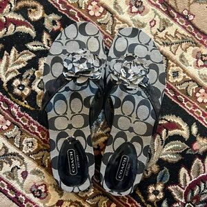 Coach black flip flops